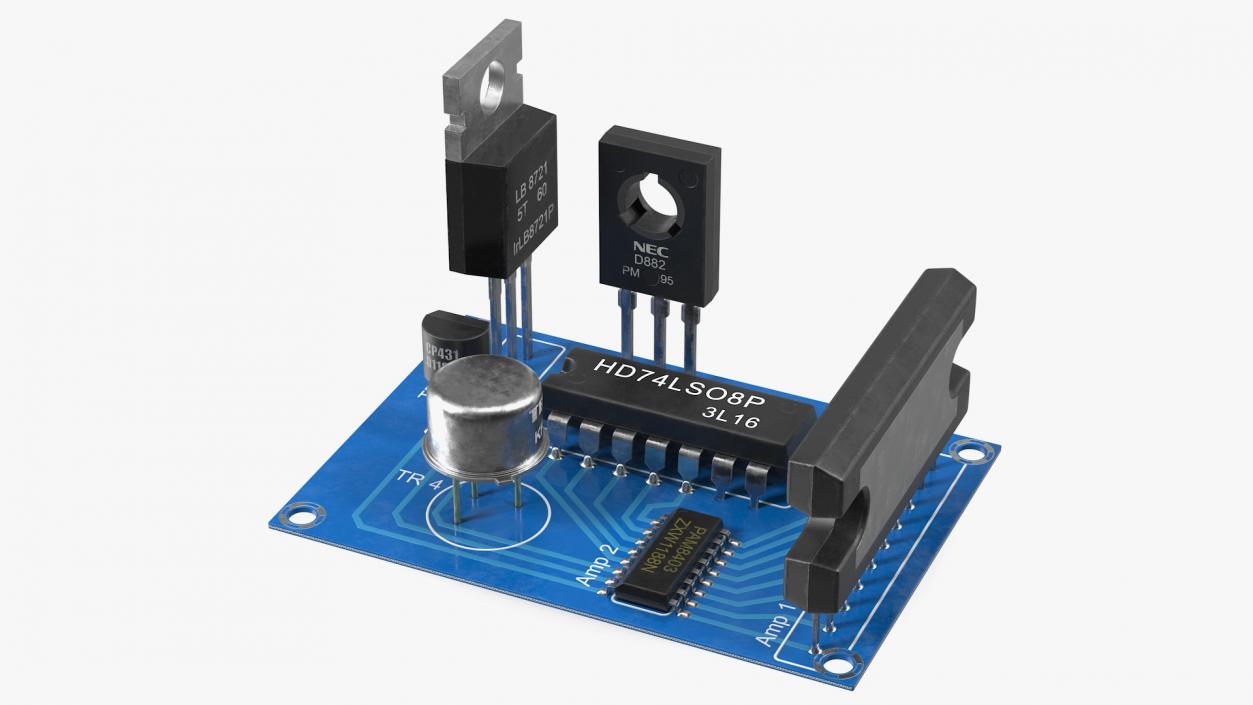 3D Active Electronics Components on Circuit Board