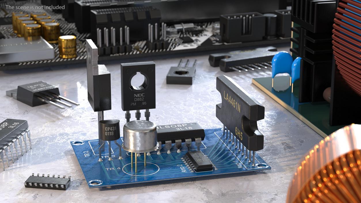 3D Active Electronics Components on Circuit Board