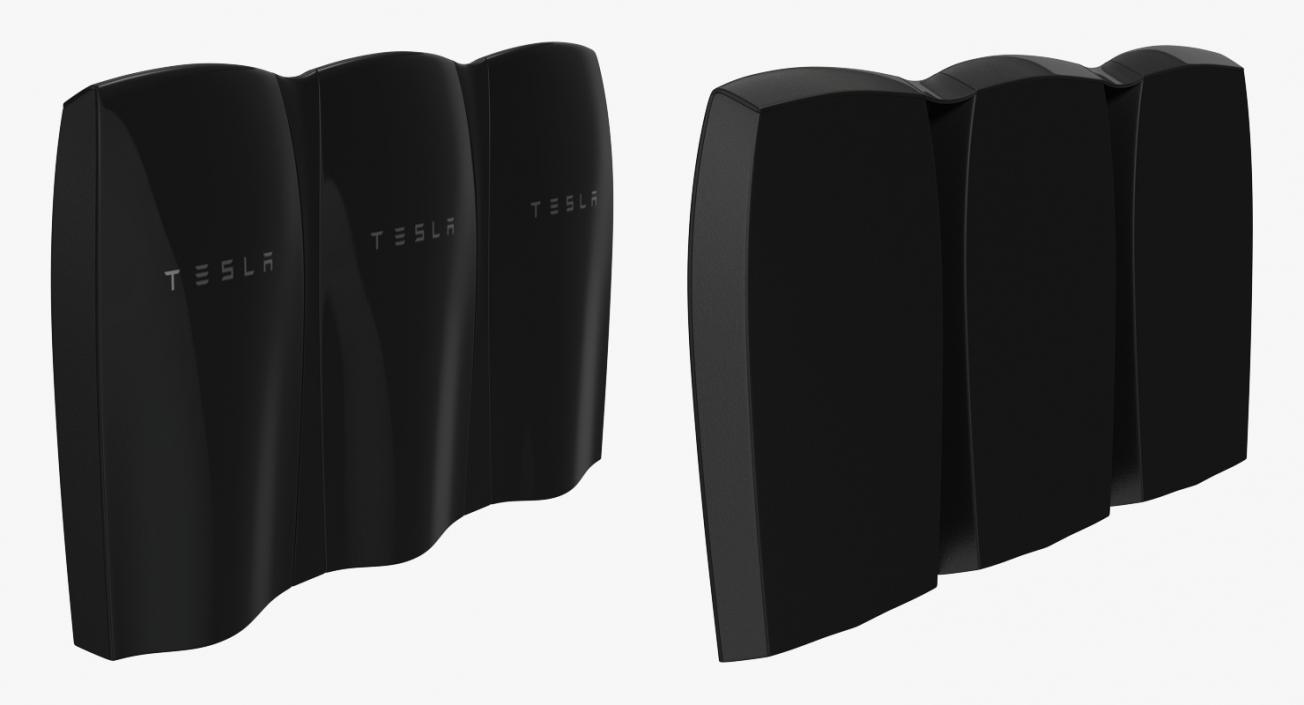 3D Tesla Powerwall Triple Unit Set