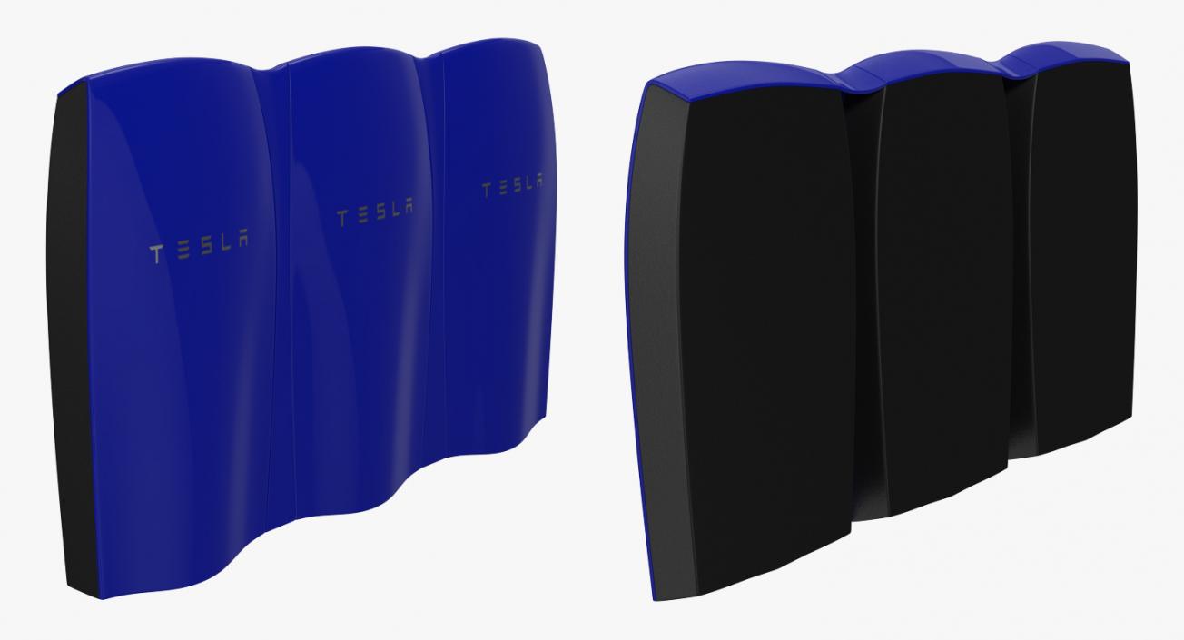 3D Tesla Powerwall Triple Unit Set