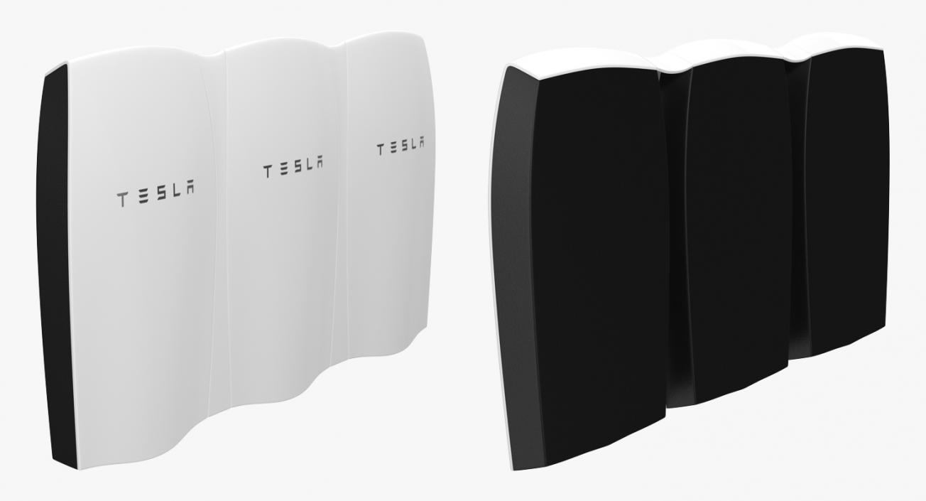 3D Tesla Powerwall Triple Unit Set