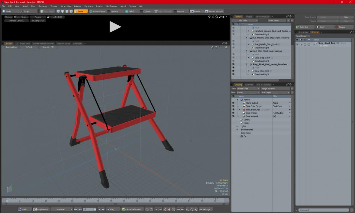 Step Stool Red 3D model