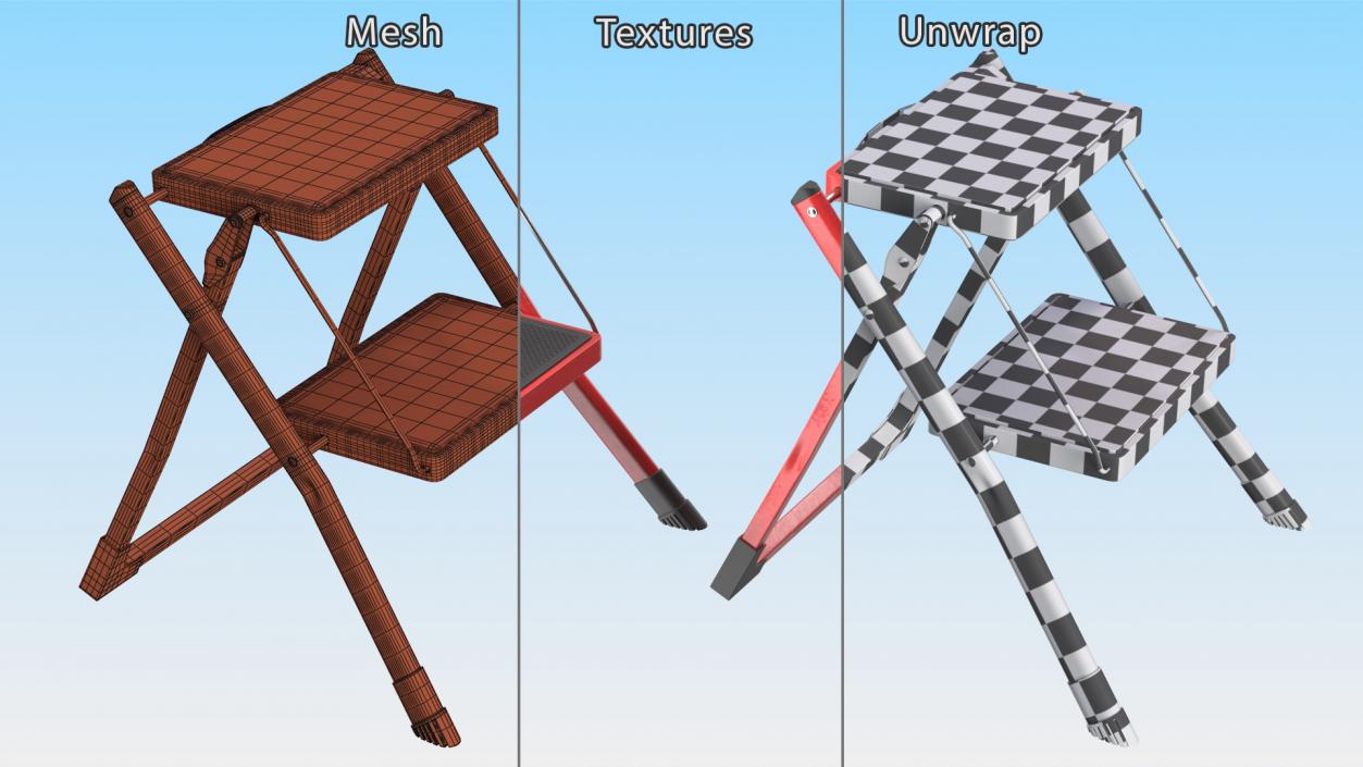 Step Stool Red 3D model