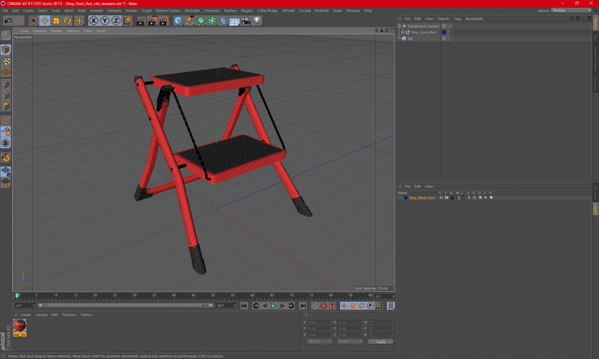 Step Stool Red 3D model