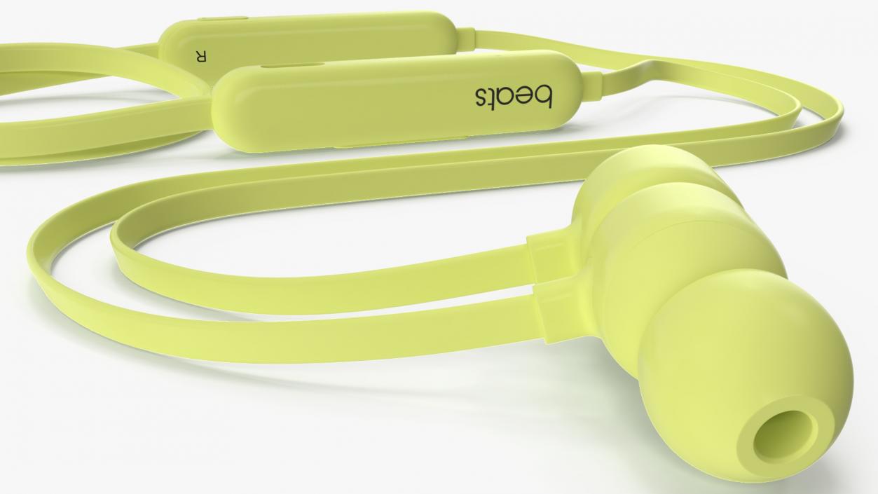 Beats Flex Earphones Yuzu Yellow Folded 3D model