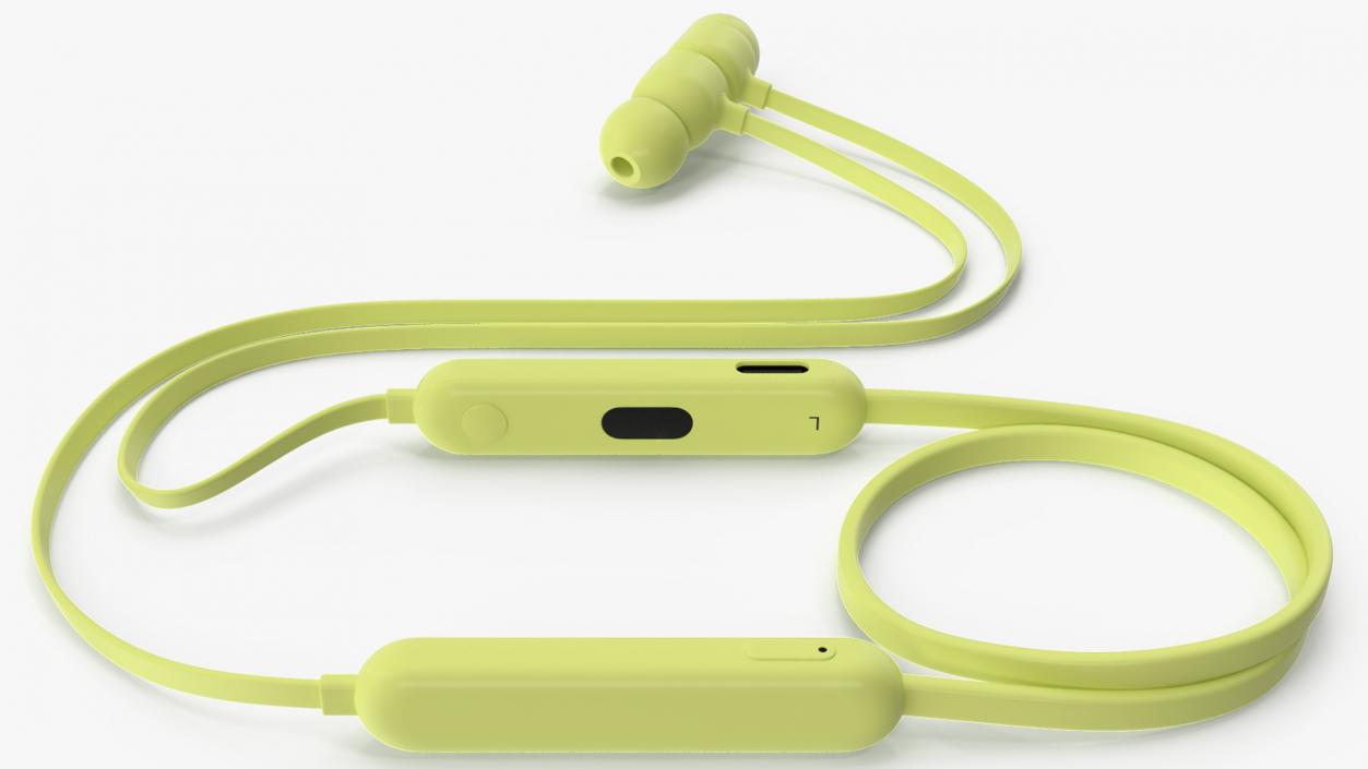 Beats Flex Earphones Yuzu Yellow Folded 3D model