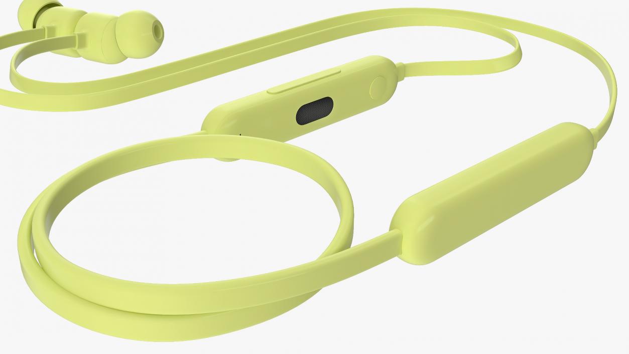 Beats Flex Earphones Yuzu Yellow Folded 3D model