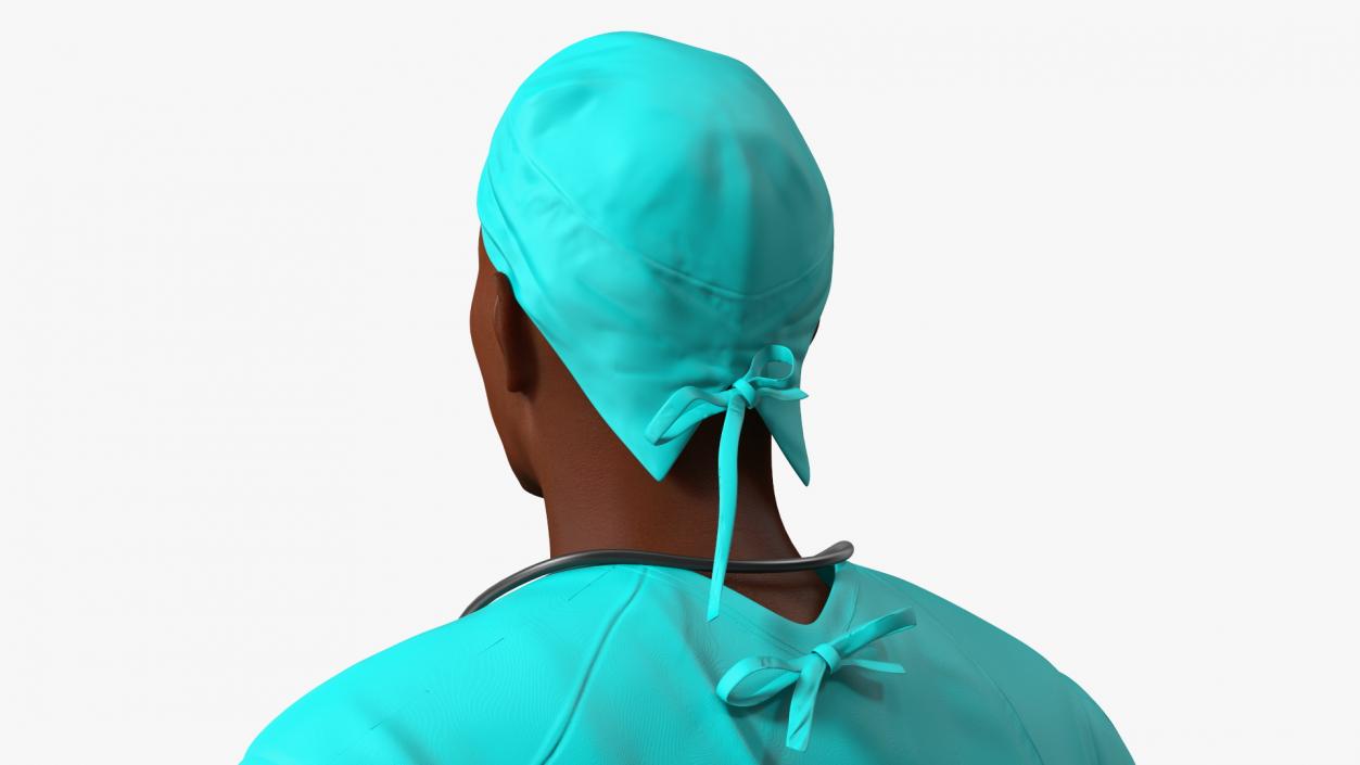 African Black Male Doctor Blood Stained 3D model