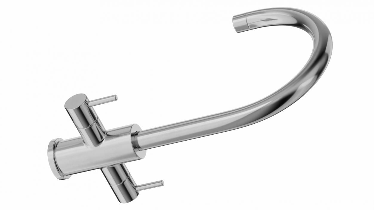 Monobloc Dual Lever Kitchen Mixer Tap Chrome 3D model