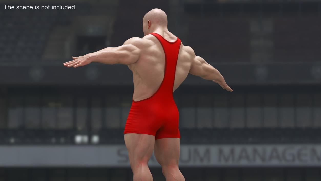 3D Athlete Man in Red Leotard Rigged model