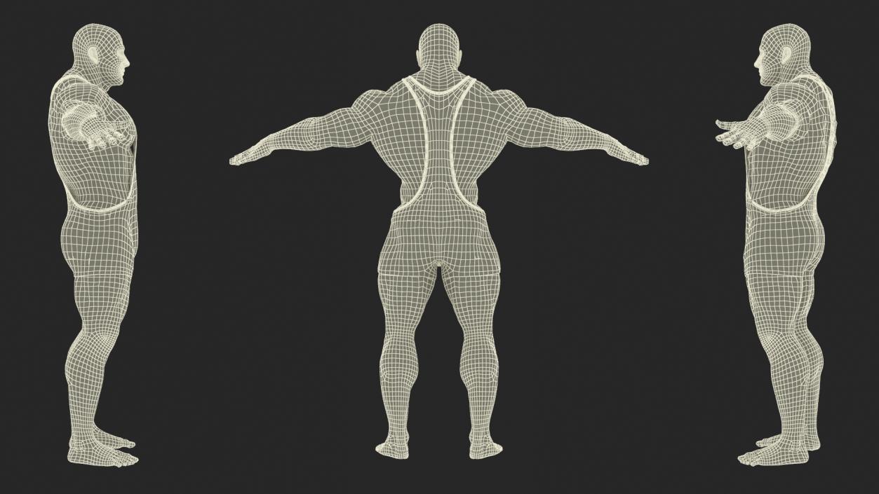 3D Athlete Man in Red Leotard Rigged model