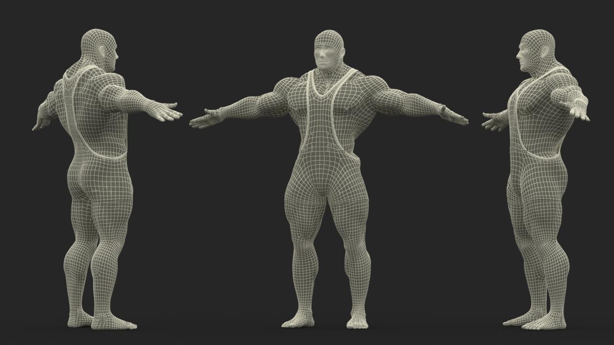 3D Athlete Man in Red Leotard Rigged model