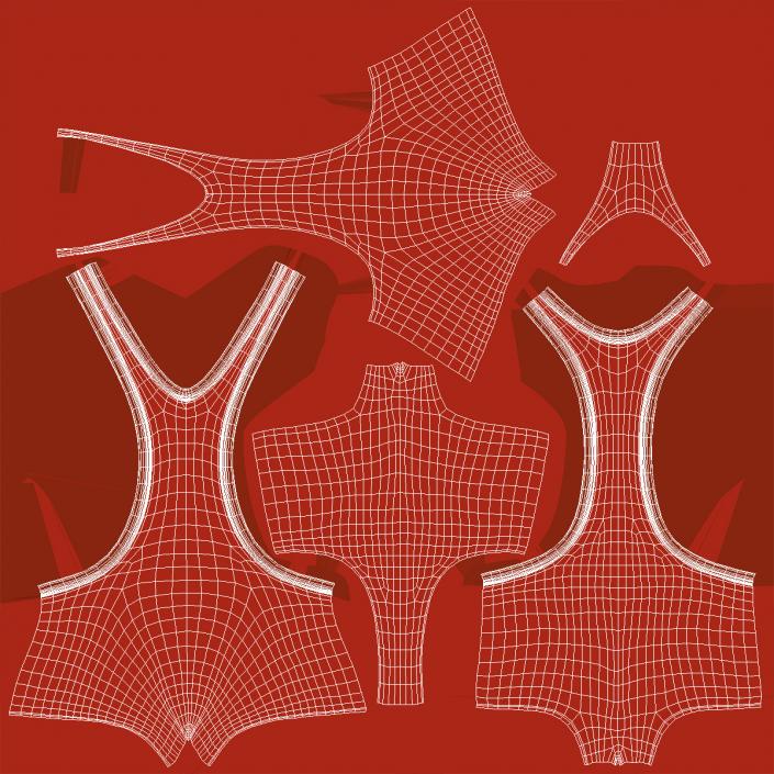 3D Athlete Man in Red Leotard Rigged model