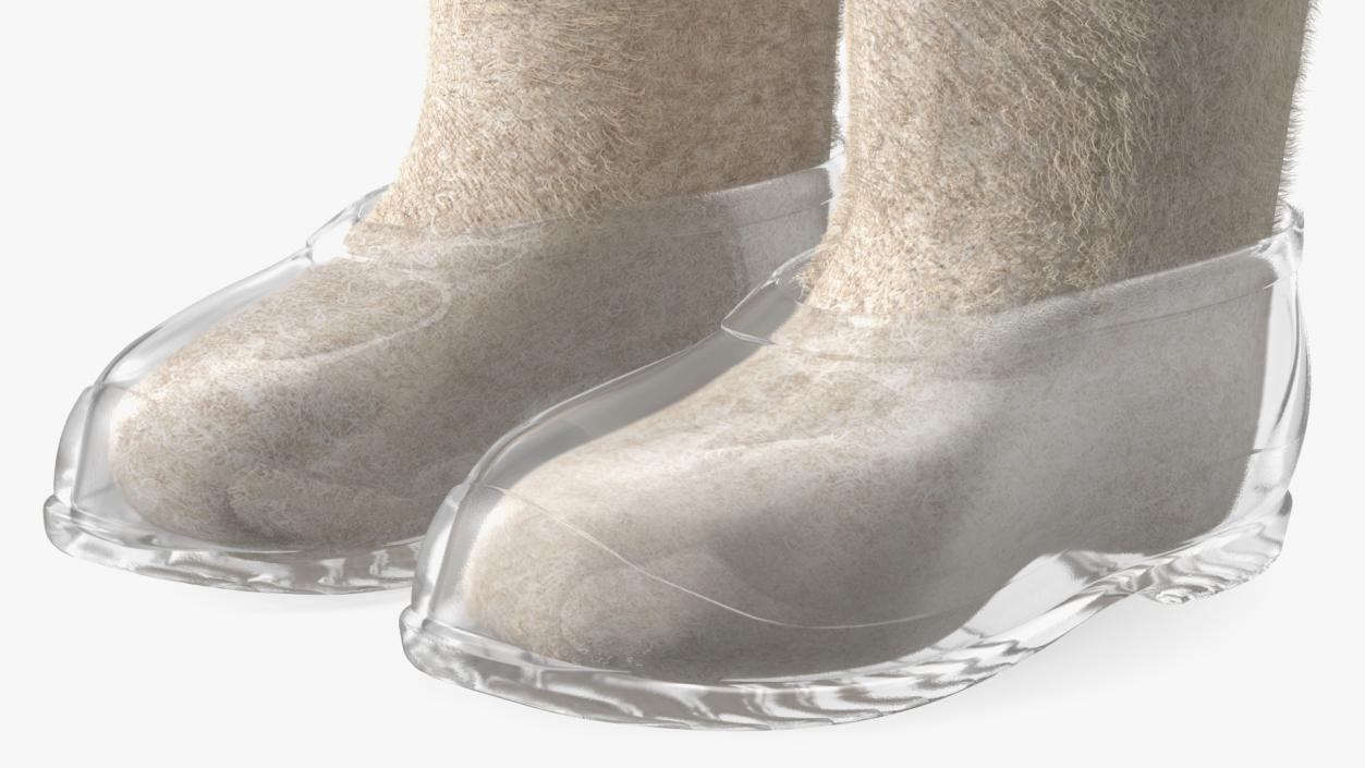 3D model Warm Felt Boots Fur Collection