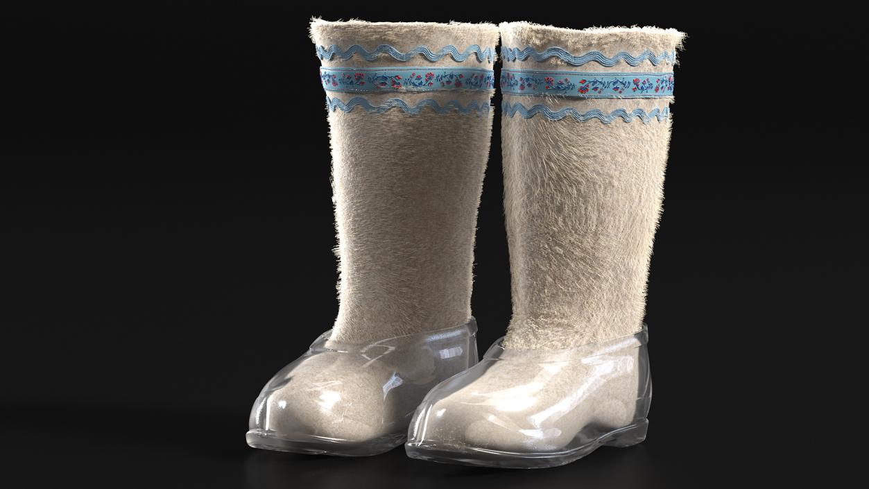 3D model Warm Felt Boots Fur Collection