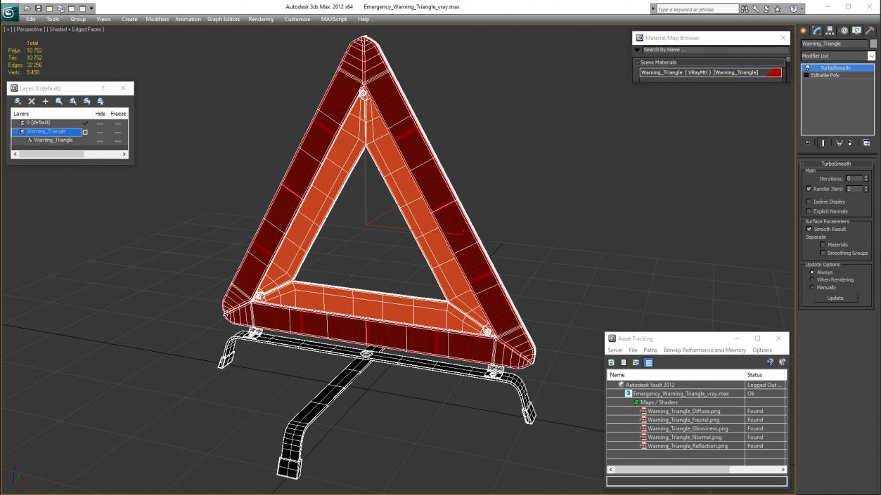 3D Emergency Warning Triangle