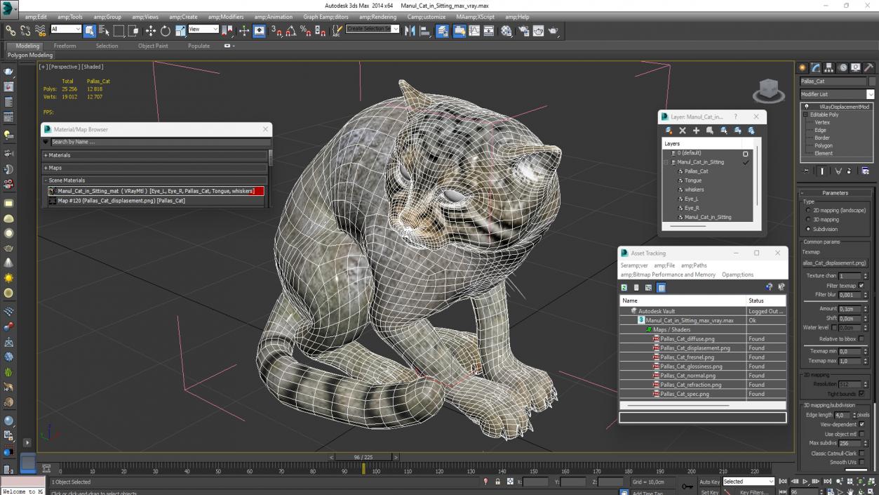 3D model Manul Cat in Sitting