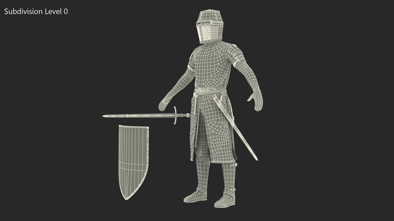 3D model Knight Templar T-Pose Set