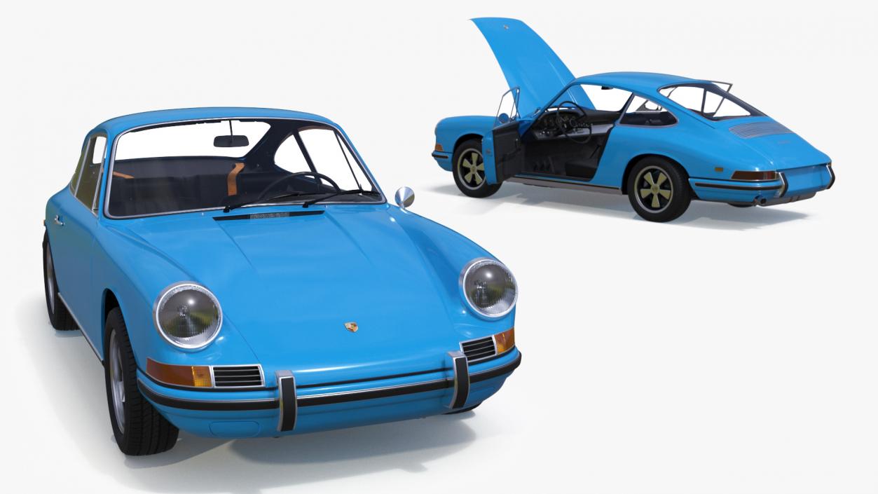 3D Porsche 911 1968 Blue