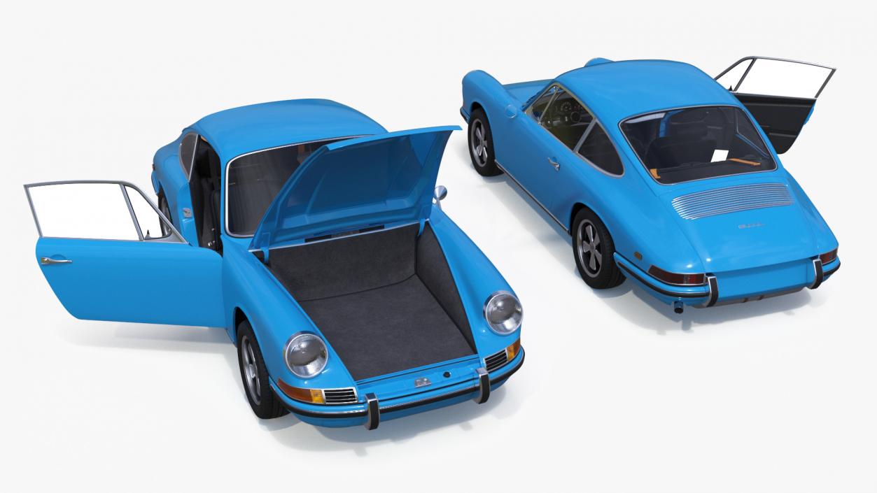 3D Porsche 911 1968 Blue