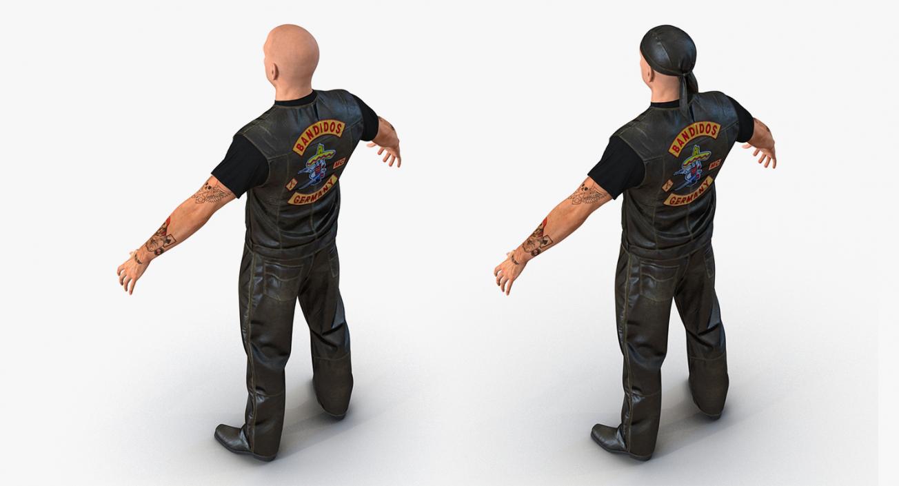 Biker and Motorcycle Rider Collection 3D