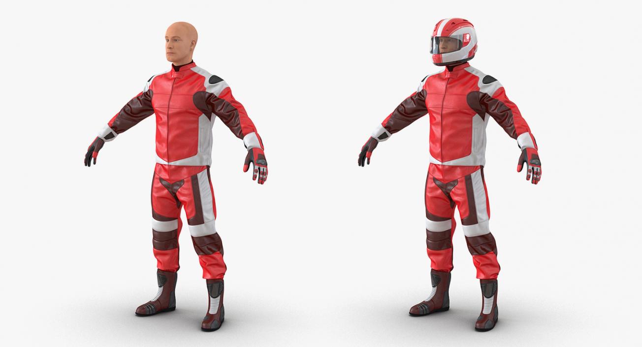 Biker and Motorcycle Rider Collection 3D