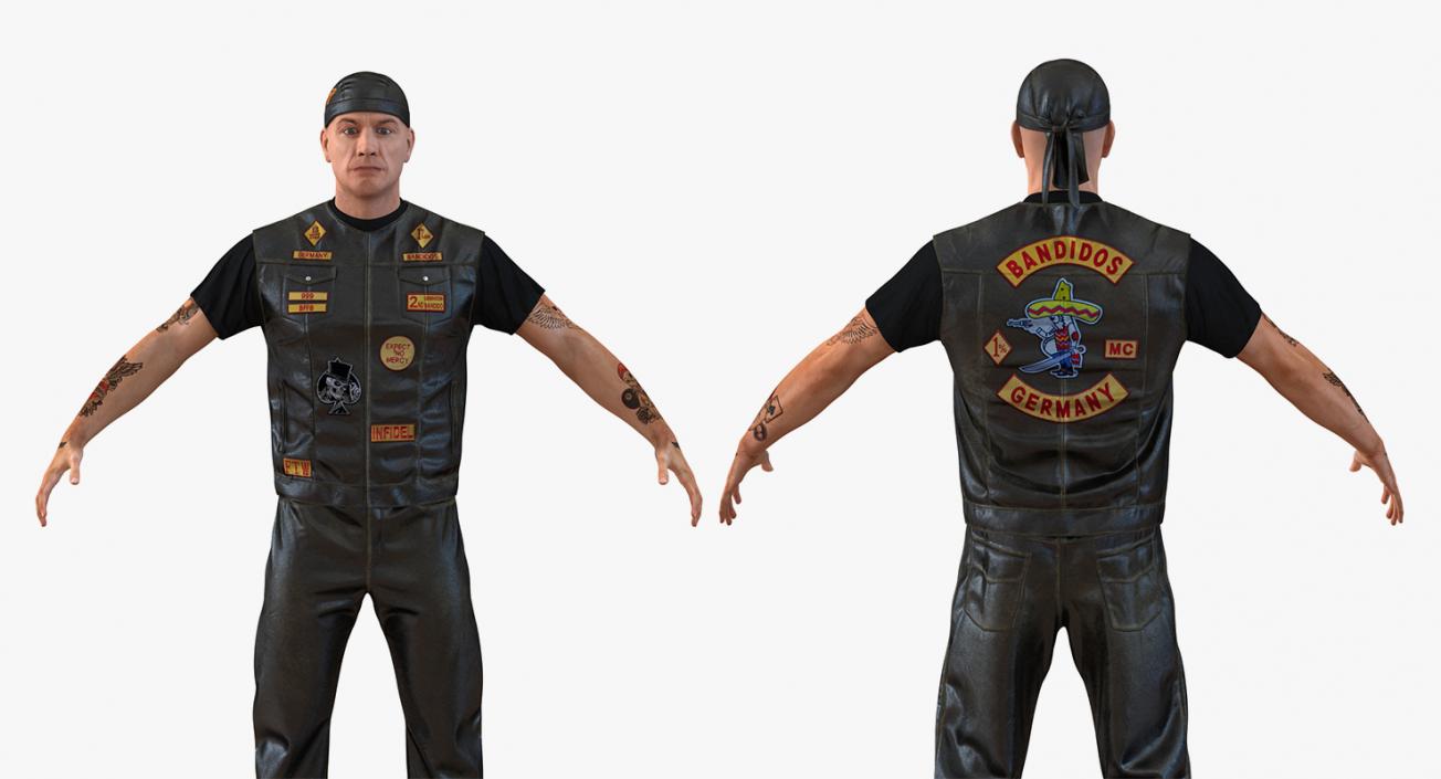 Biker and Motorcycle Rider Collection 3D