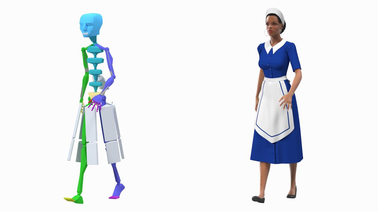 3D Rigged Housekeeping Maids Collection 2 model