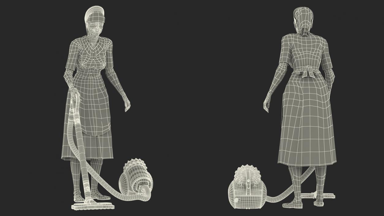 3D Rigged Housekeeping Maids Collection 2 model