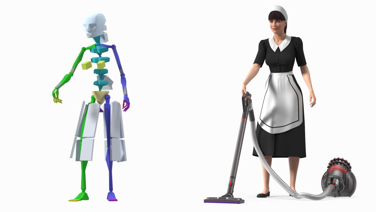 3D Rigged Housekeeping Maids Collection 2 model