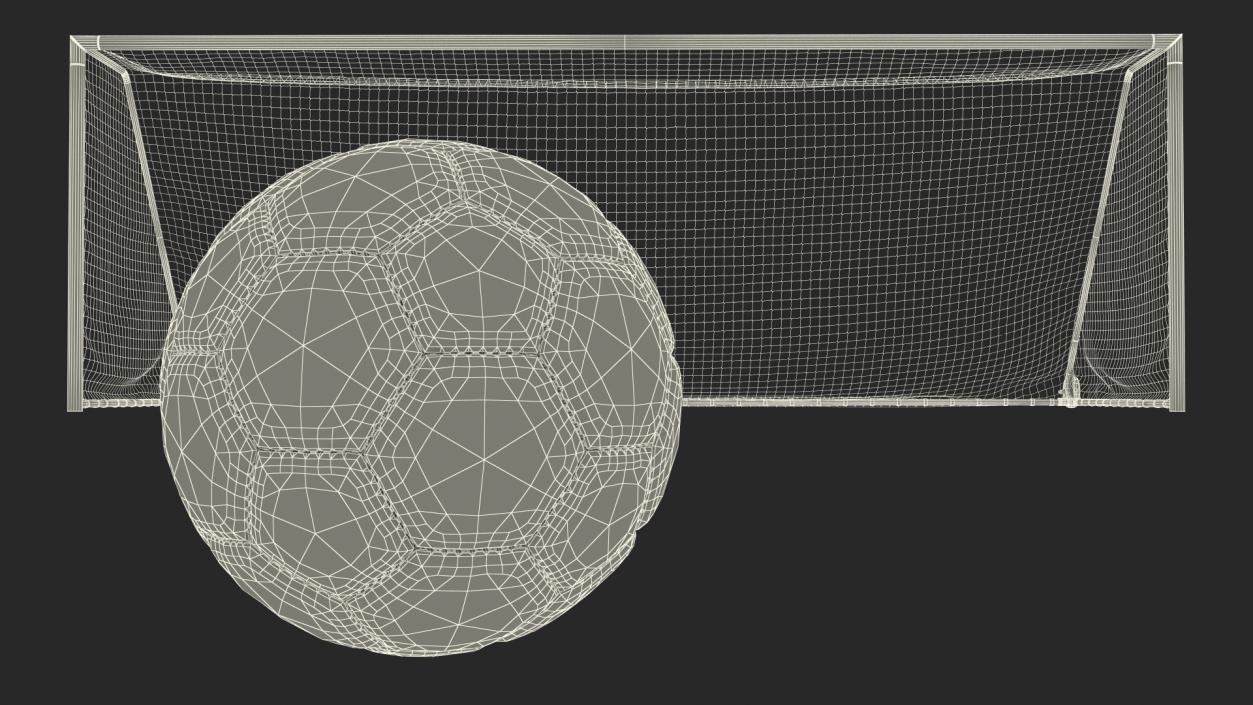 3D model Animated Soccer Ball Flies into Goal Net