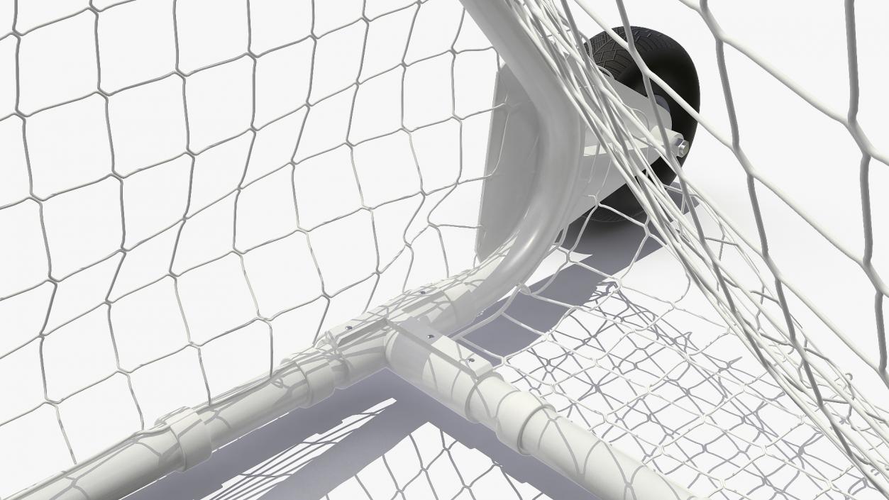 3D model Animated Soccer Ball Flies into Goal Net