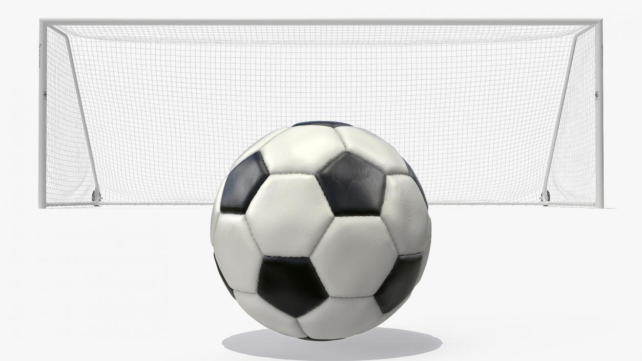 3D model Animated Soccer Ball Flies into Goal Net