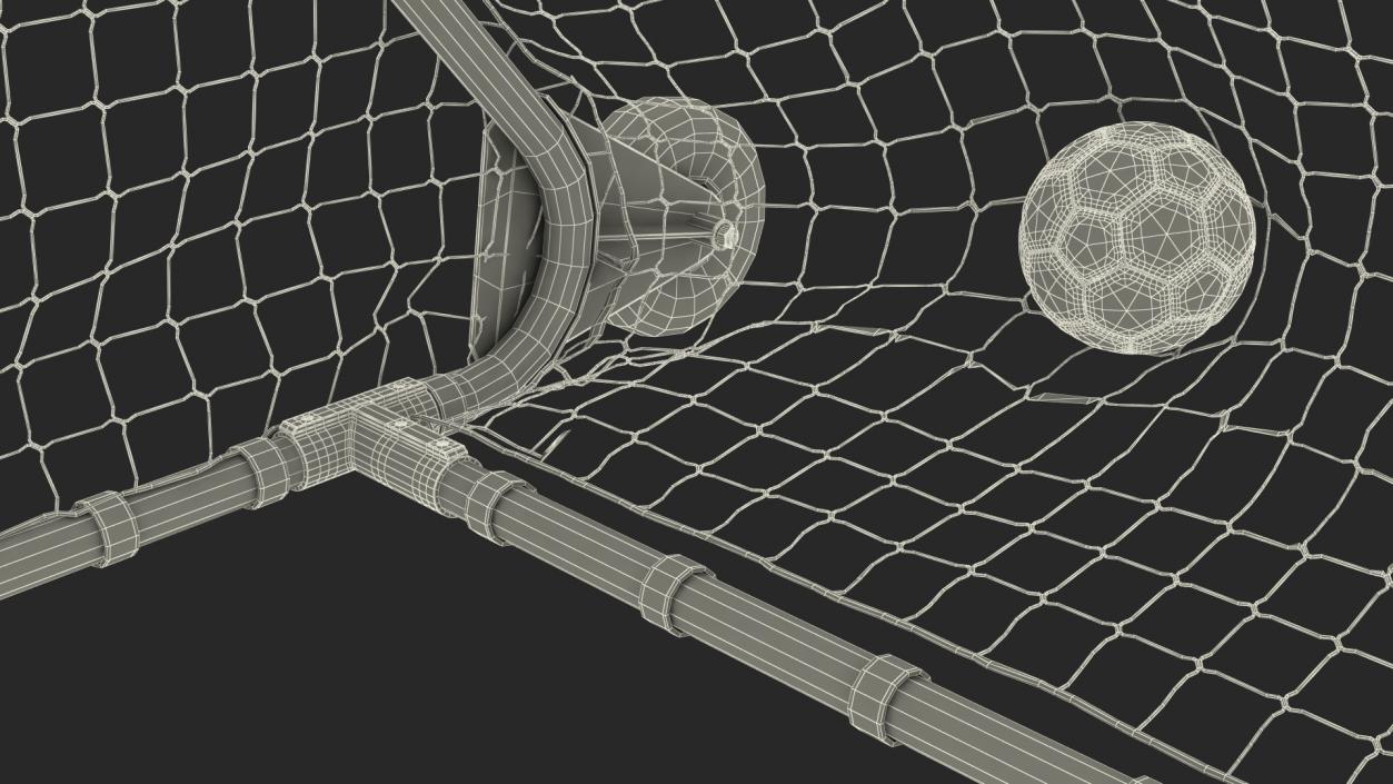 3D model Animated Soccer Ball Flies into Goal Net