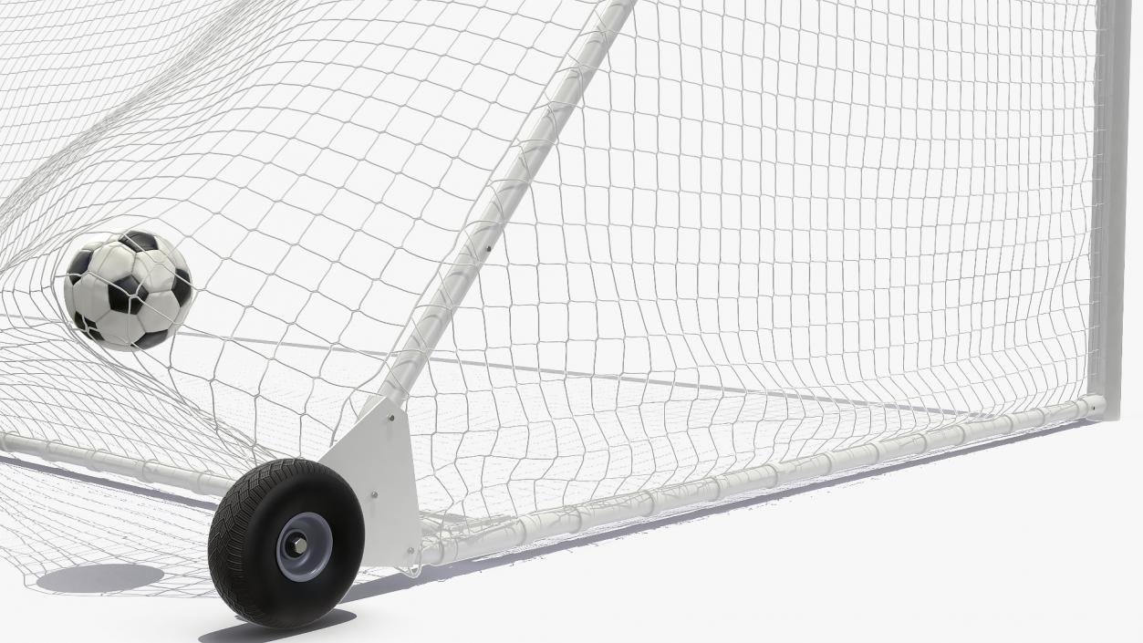 3D model Animated Soccer Ball Flies into Goal Net