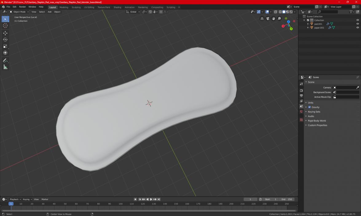 Sanitary Napkin Pad 3D model