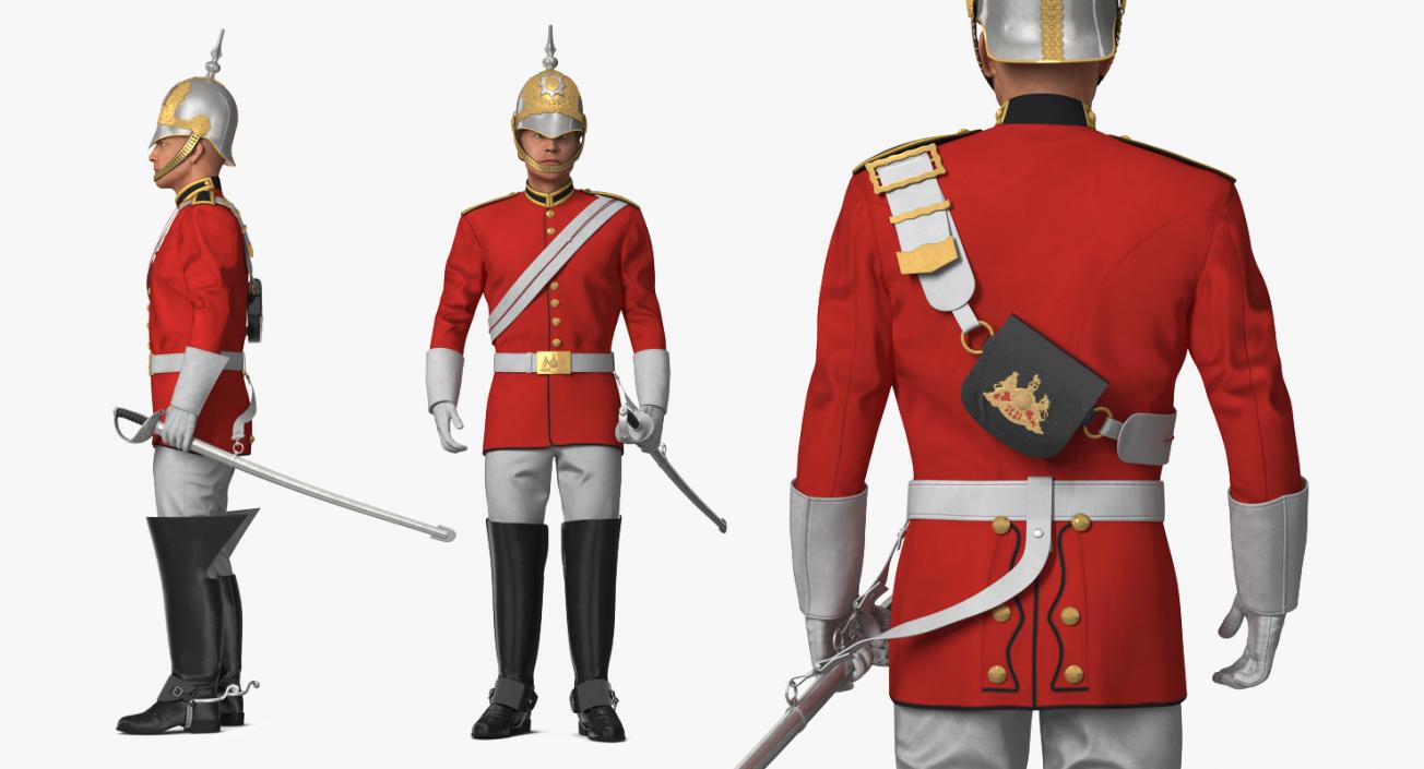 3D model British Royal Soldier Standing Pose