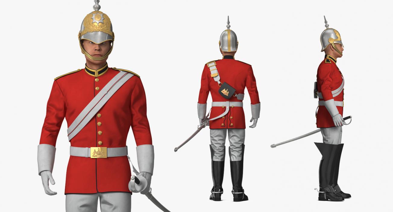 3D model British Royal Soldier Standing Pose