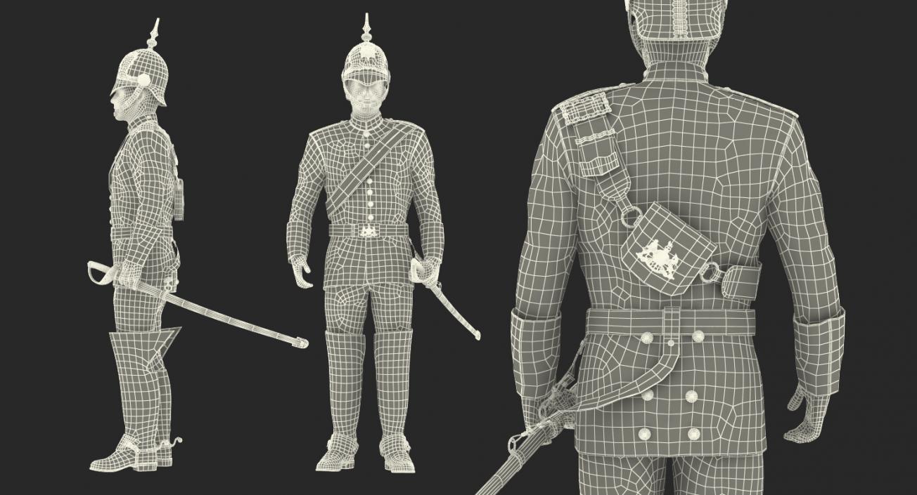 3D model British Royal Soldier Standing Pose