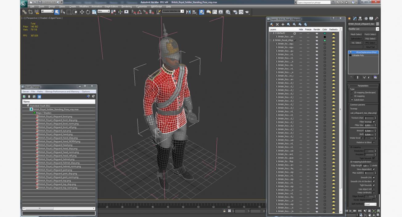 3D model British Royal Soldier Standing Pose