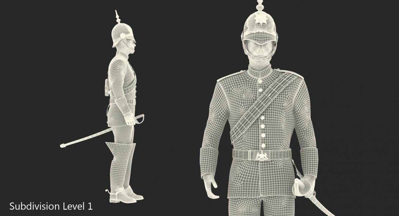 3D model British Royal Soldier Standing Pose