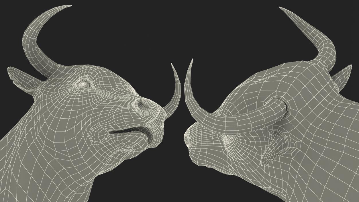 3D Black Bull Fur Rigged