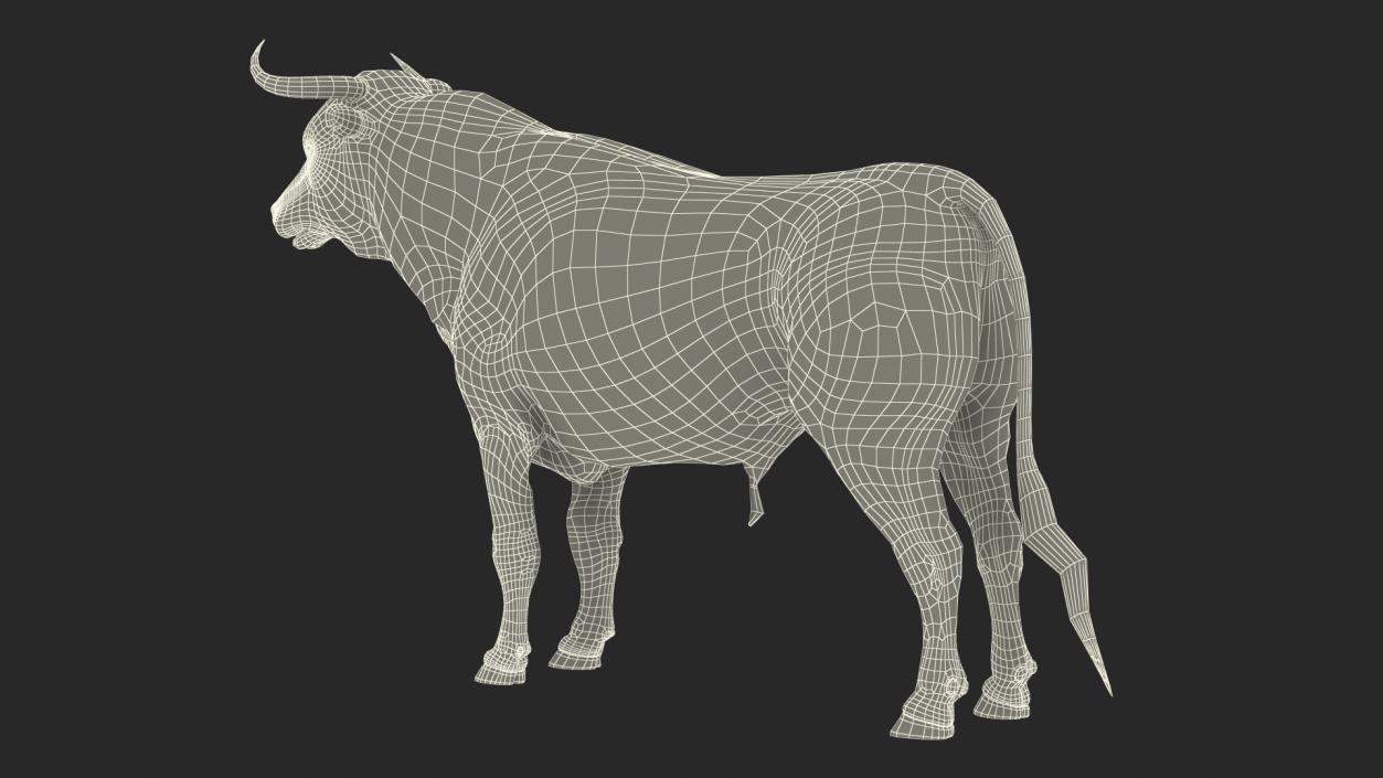 3D Black Bull Fur Rigged