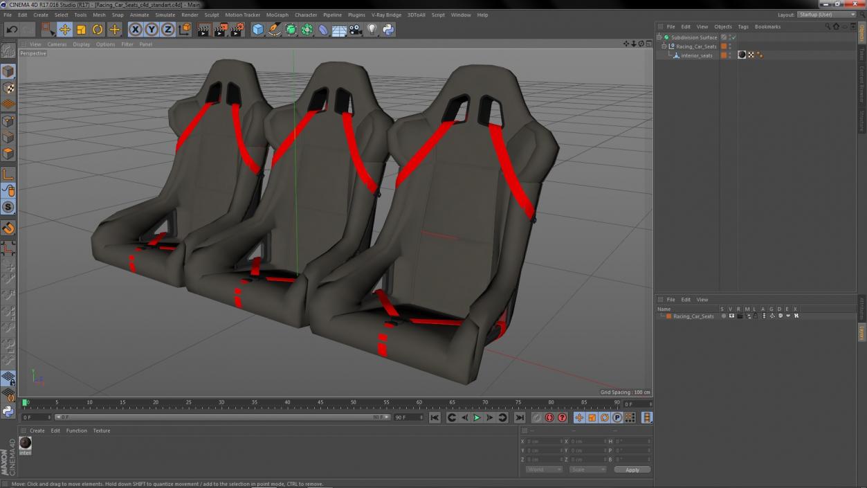 3D Racing Car Seats