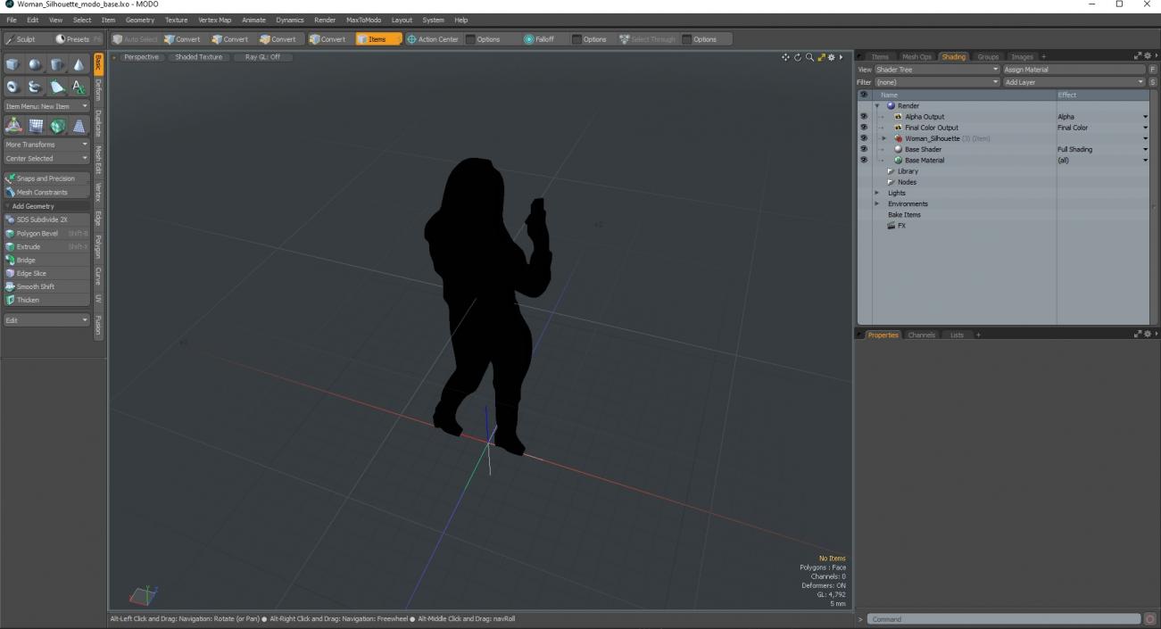 3D Woman Silhouette 2 model