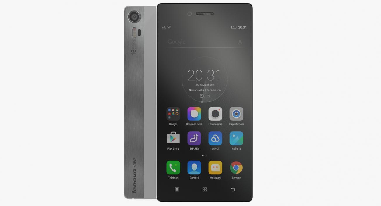 3D Lenovo Vibe Shot Pearl White model