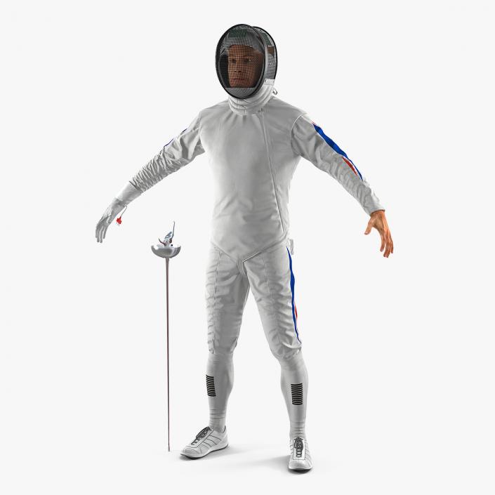 3D Fencer T-Pose model