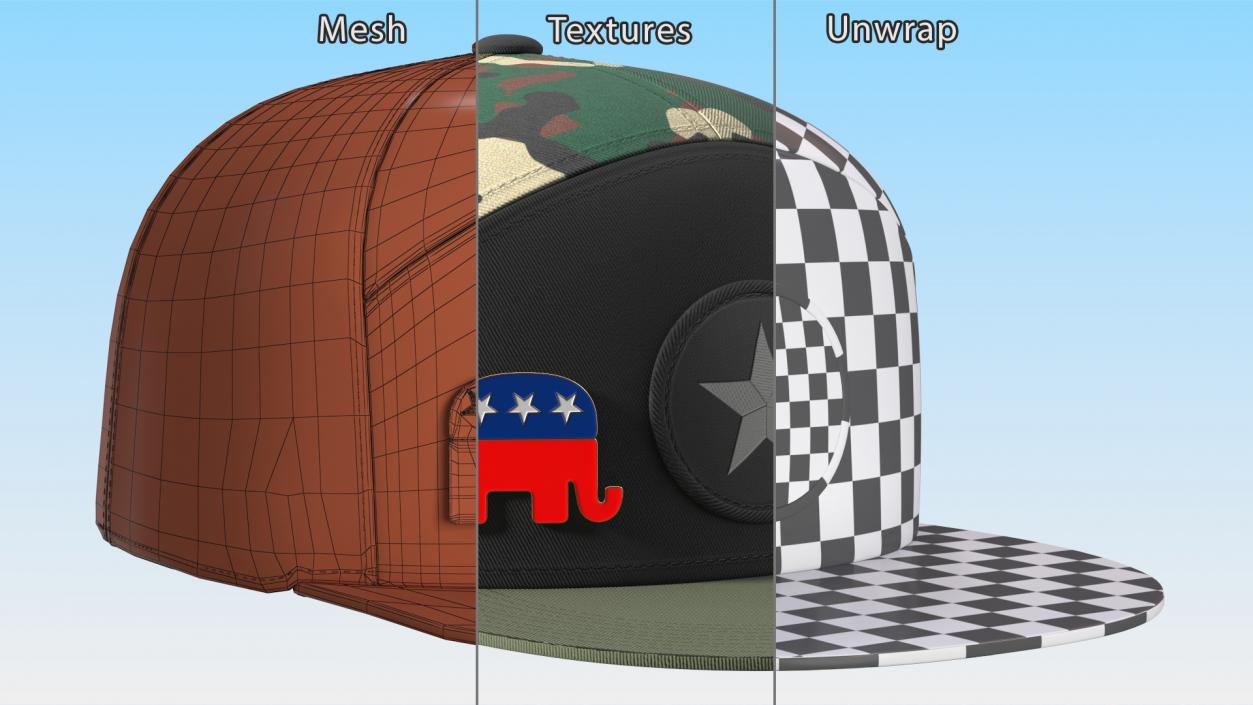 3D Camouflage Cap with Republican Badge