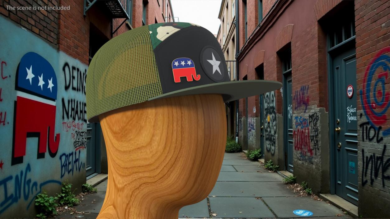 3D Camouflage Cap with Republican Badge