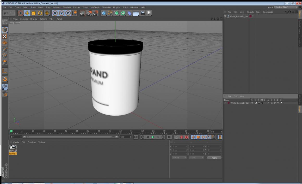 3D White Cosmetic Jar model